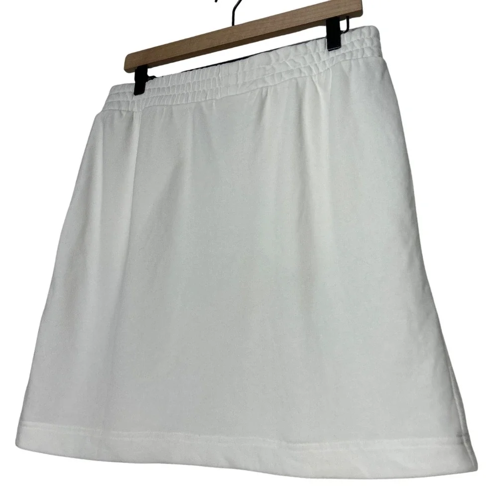 Lou &‎ Grey White French Terry Mini Skirt Size L Poolside Cover Up